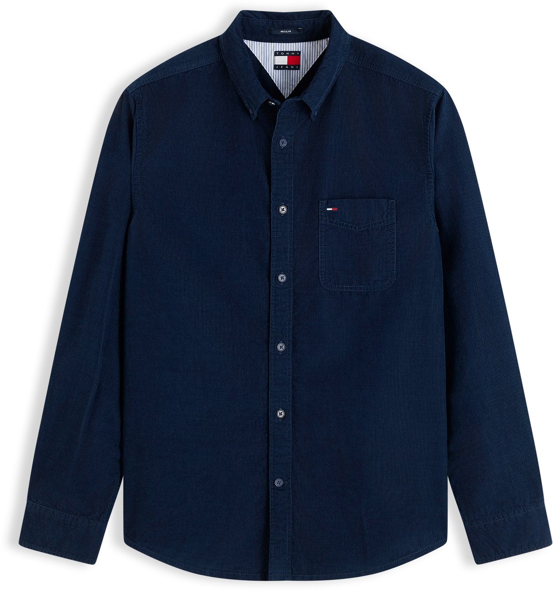 Tommy Jeans Overhemd Tjm Reg Baby Corduroy Shirt Ext Dm0dm23517 C1g Dark Blue Mannen Maat - 3XL