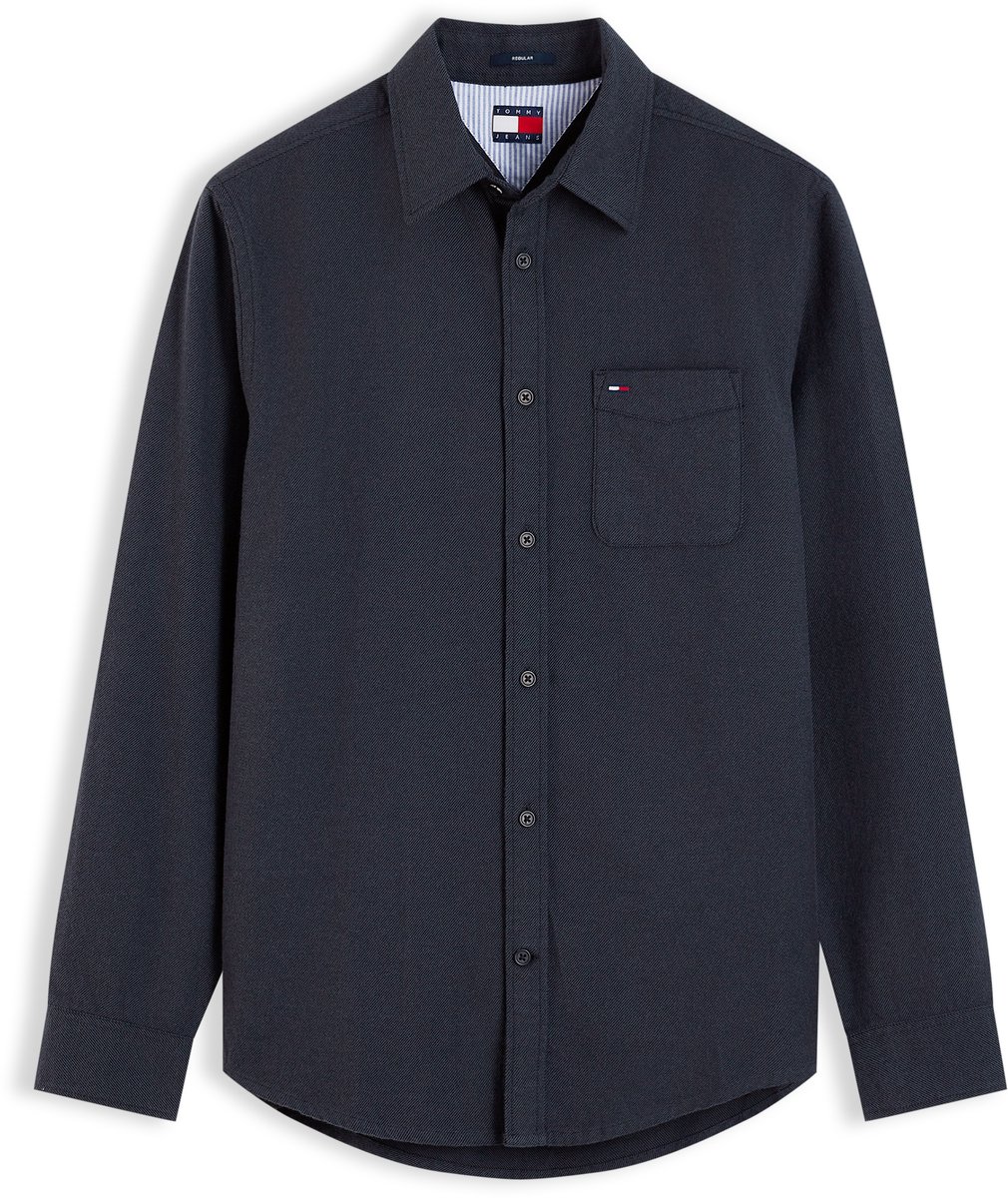 Tommy Jeans Overhemd Tjm Reg Flanel Shirt Dm0dm23529 Bds Mannen Zwart