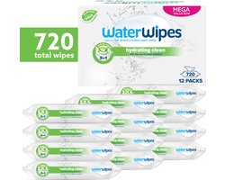 WaterWipes Sensitive Hydrating Babydoekjes - 99% Water - Aloe Vera - 12 x 60 - 720 Billendoekjes