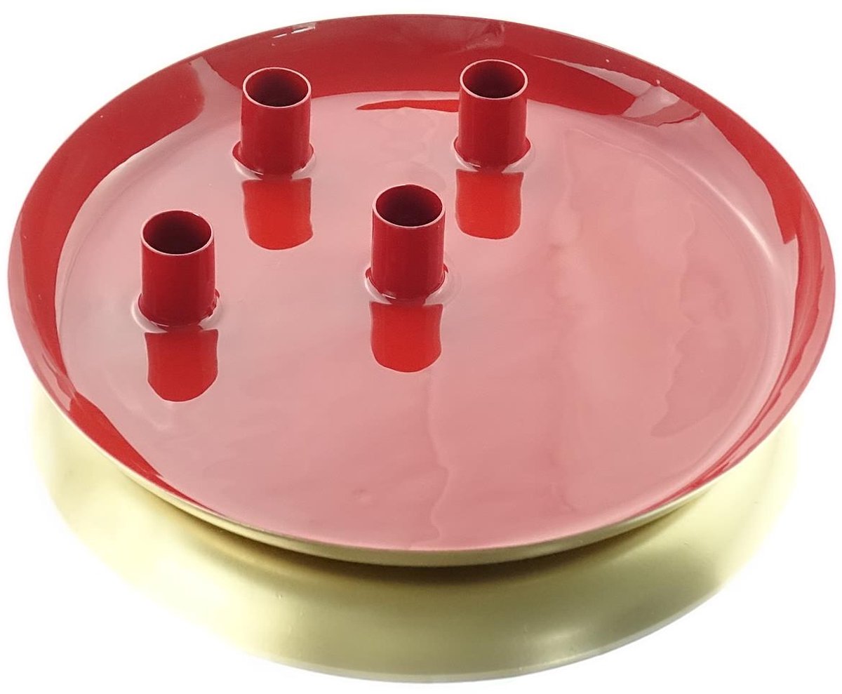 Riffelmacher & Weinberger kerstbord rood glanzend Ø 26 cm metaal