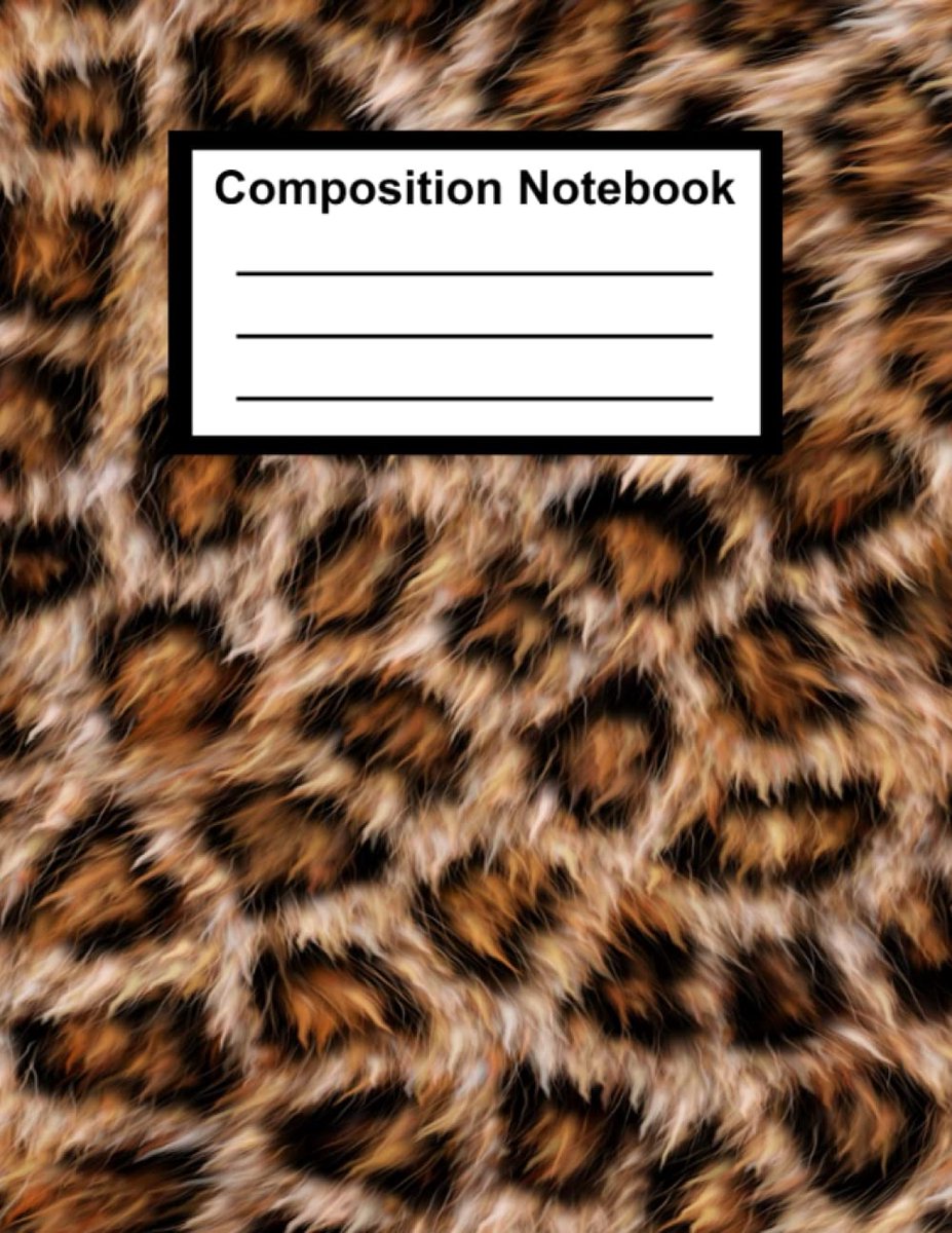 Notebook Journal: Leopard Print Faux Fur Look Pattern Composition College Ruled 120 Large Blank Pages 8.5 x 11 for - ShopVlot
