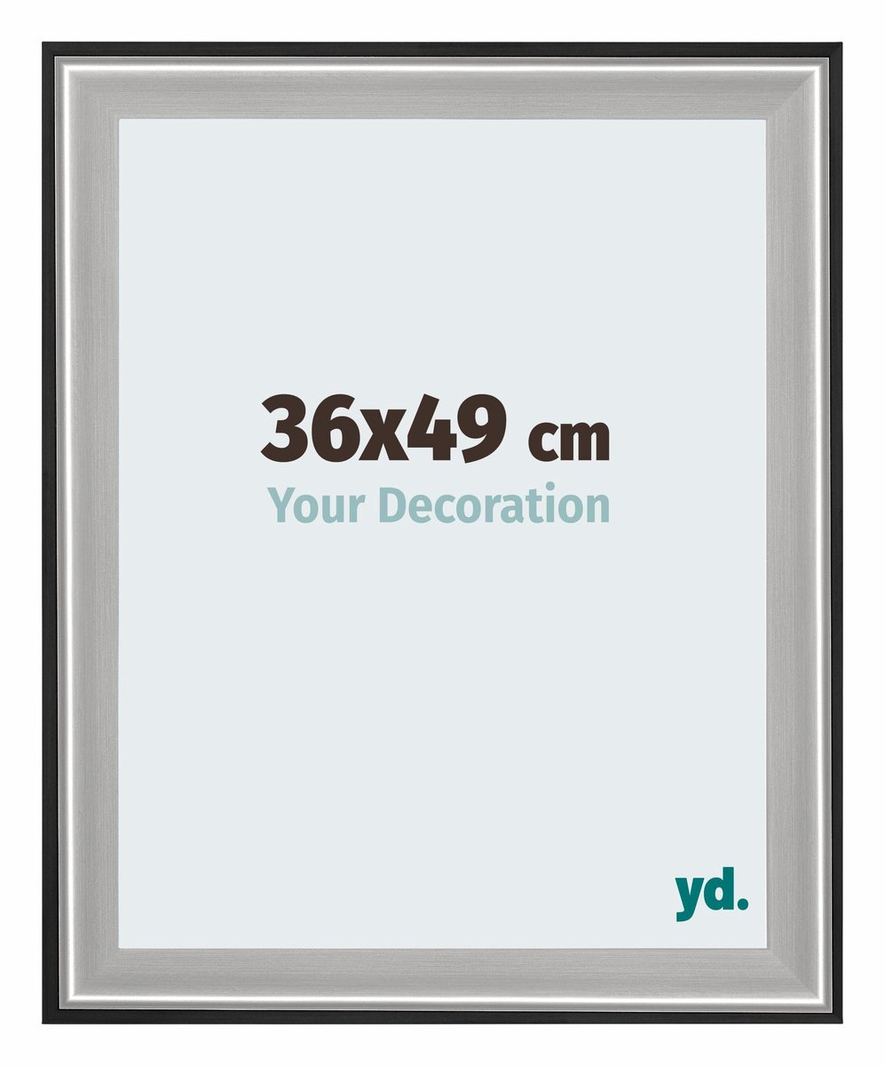 yd. Your Decoration - Fotolijst 36x49 cm - Hout - Zwart Zilver Gepolijst - Birmingham