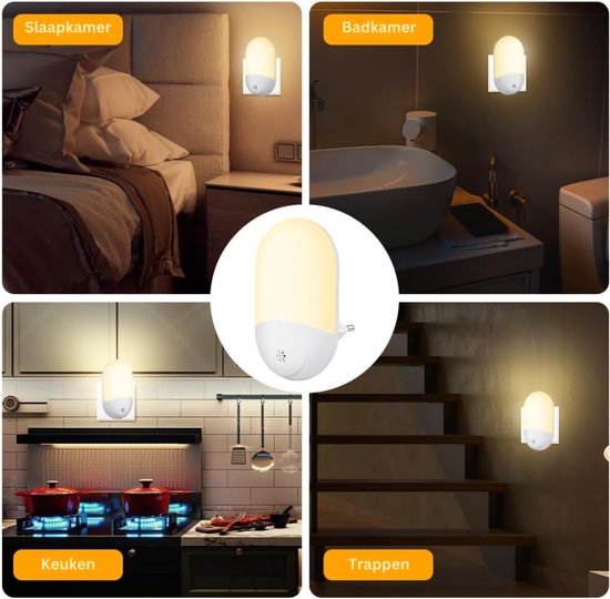 DYVNS® Stopcontact Lampje - Stekkerlamp Instelbare Helderheid - Stekker Lamp - Met Schemeringssensor - Wit van DYVNS® — afbeelding 5