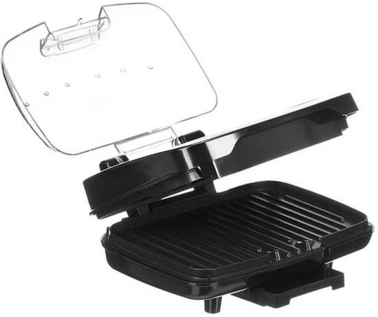 Hamburger Grill - 1000W - anti aanbaklaag - deksel transparant - Elektrische hamburgermaker — afbeelding 3