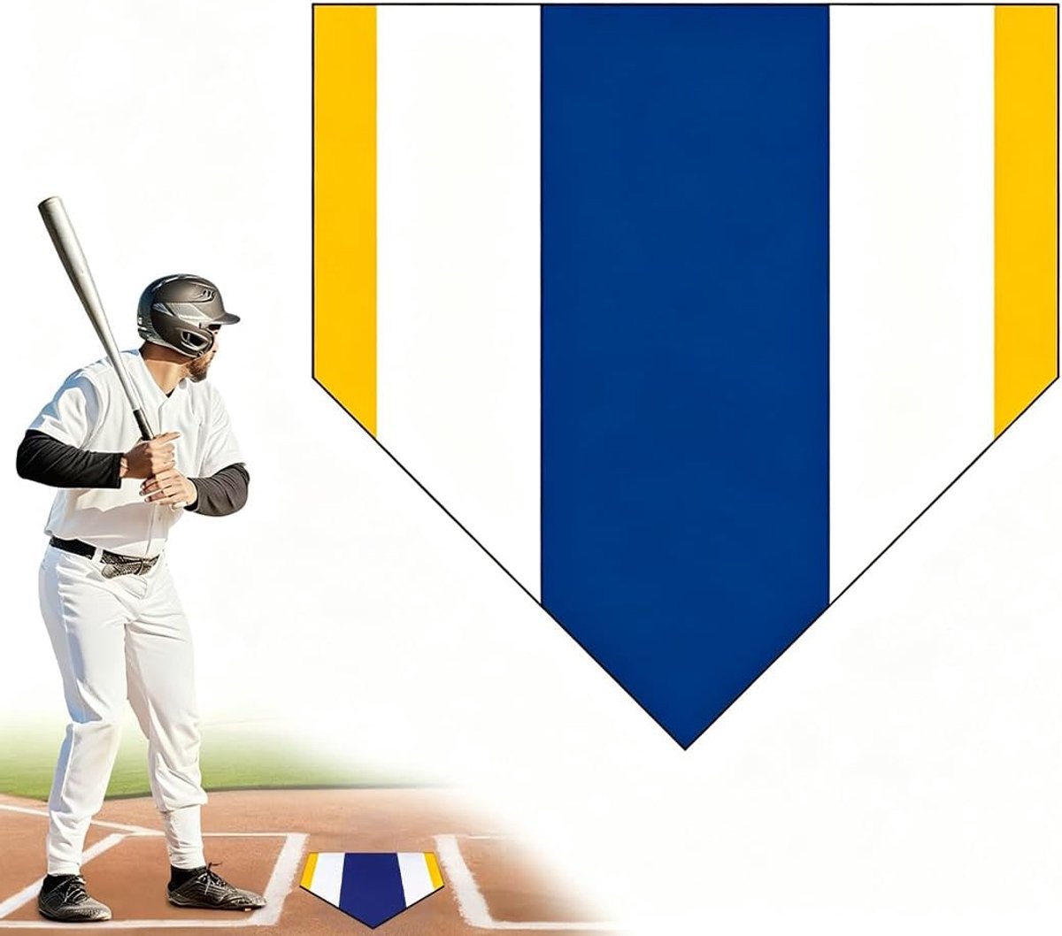 Plate honkbaltrainingsmat met tas, antislip onderlegger voor slagen, gooien en stance, draagbare plaat voor softbal, tuin en garage