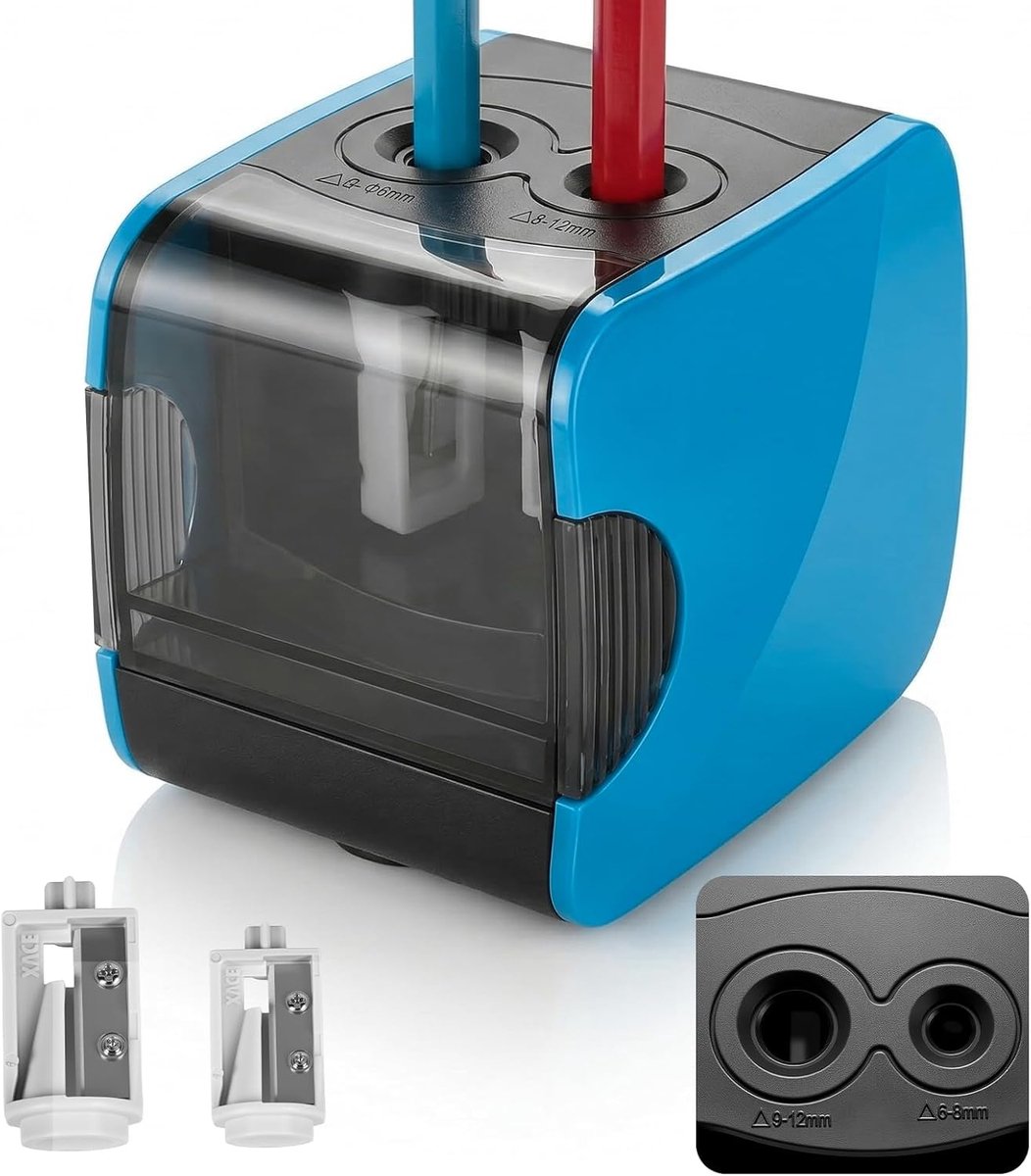 Elektrische professionele, USB, 2 gaten, 6-12 mm, grote diameter, 4 messen, voor het tekenen van potloden
