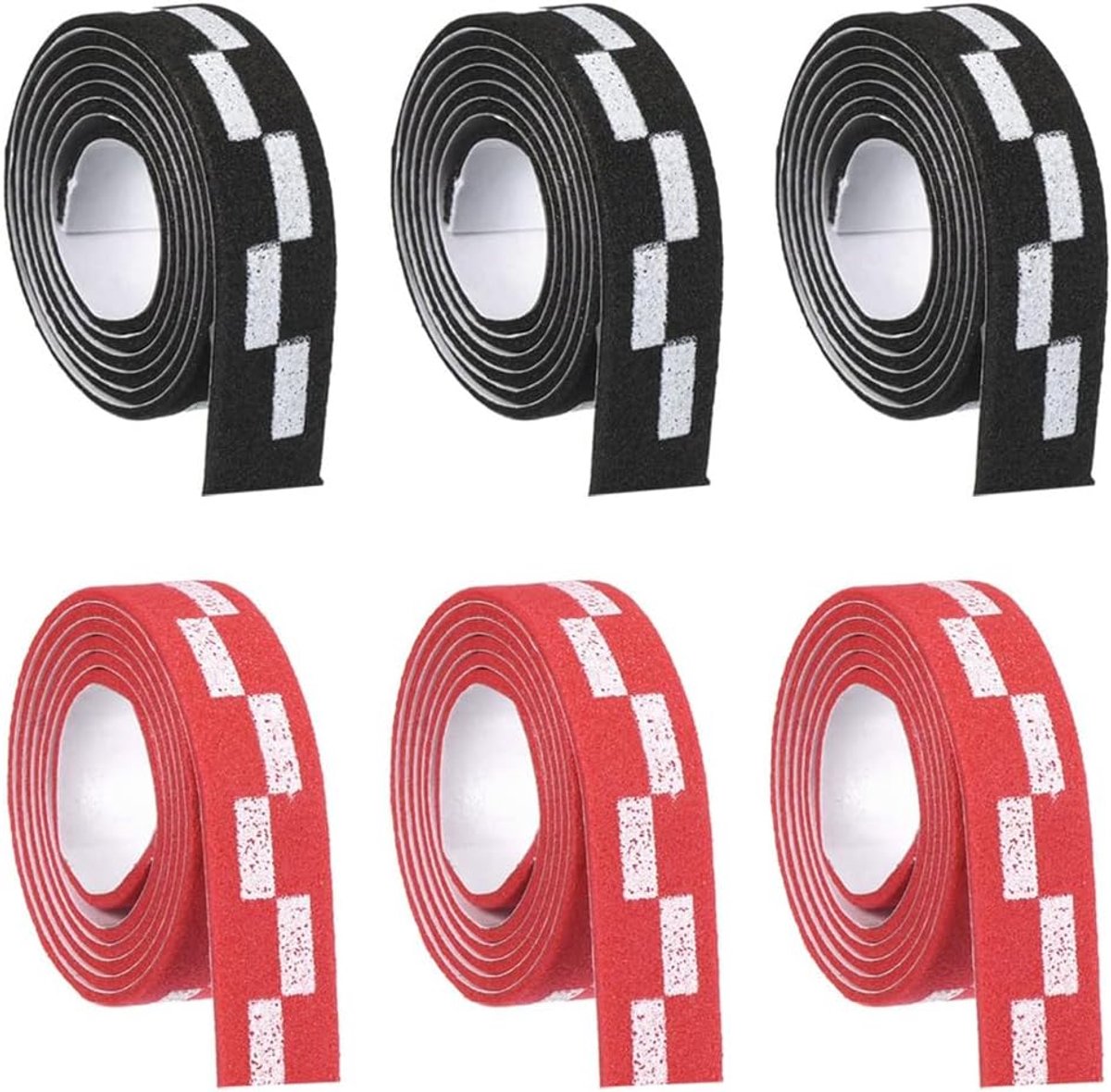 6 stuks 45 cm tafeltennis zijtape, tafeltennis randtape, voor indoor outdoor training, pingpongpeddel (rood, zwart)