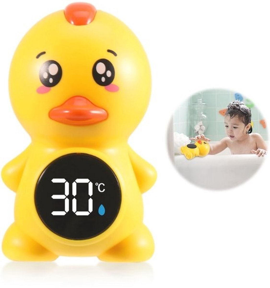 Babybadthermometer met hoge temperatuurwaarschuwing - Waterdicht en compact voor veilige badtijd