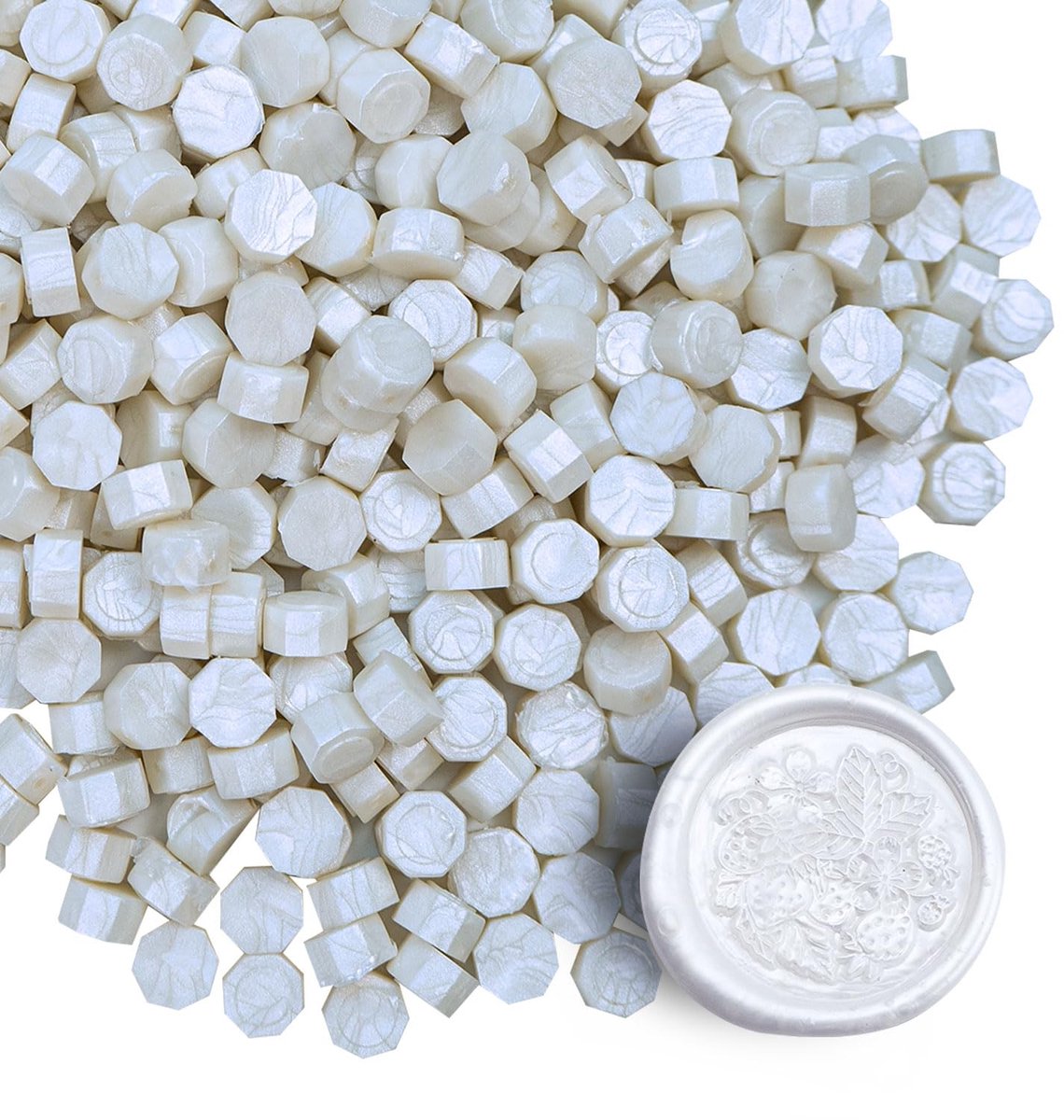 Wax Seal Beads - 520 Blanco Perla Zegellak Parels voor Brieven, Wenskaarten, Wijnflessen & Knutselen | Professionele Kwaliteit voor Trouwkaarten & DIY Projecten
