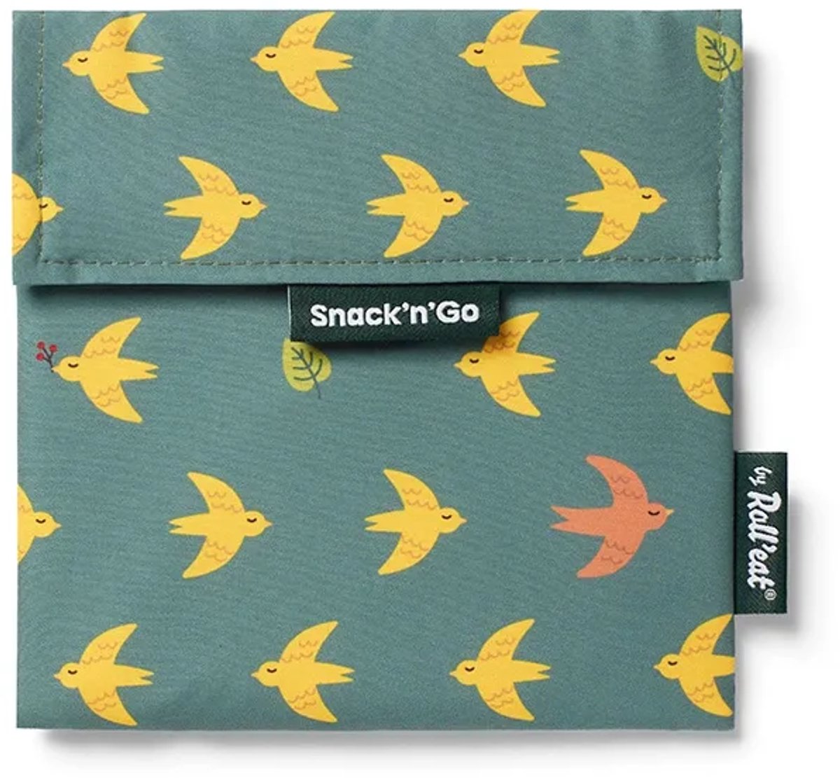 Snack’n’Go Birds – Herbruikbaar Boterhamzakje – 18 x 18 cm – Wasbaar – BPA-vrij