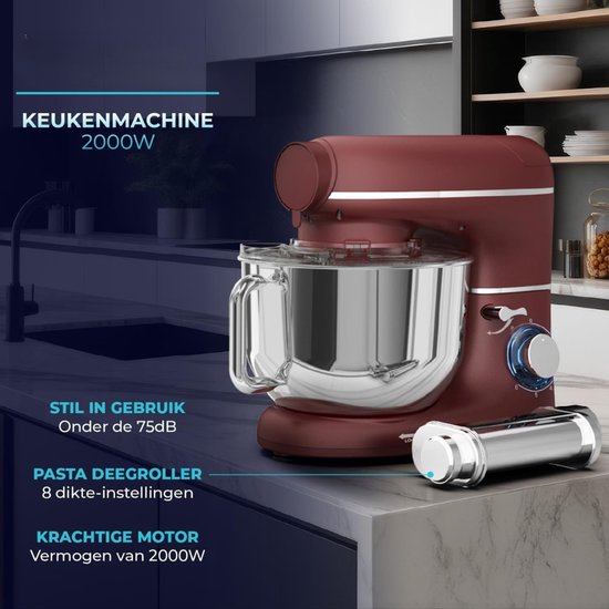 Kavo Deegmachine - Mixer met Kneedhaak - Kneedmachine - Rood - 38cm x 32cm x 24cm van Kavo — afbeelding 4