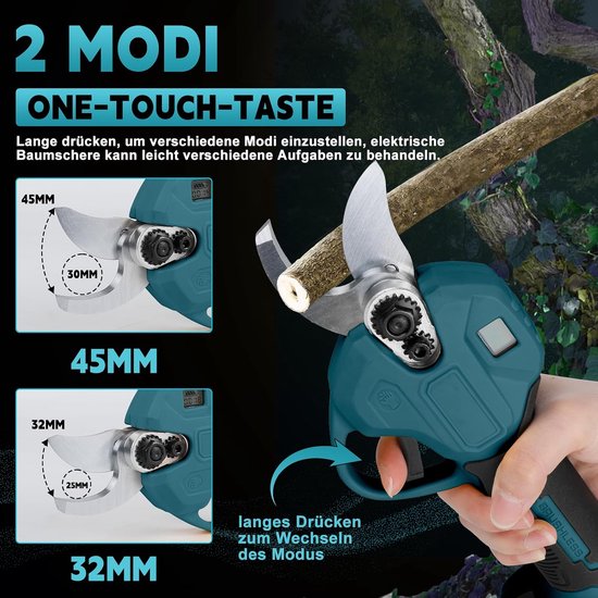 Snoerloze takkenschaar, 45 mm, compatibel met Bosch GBA 18 V — afbeelding 5