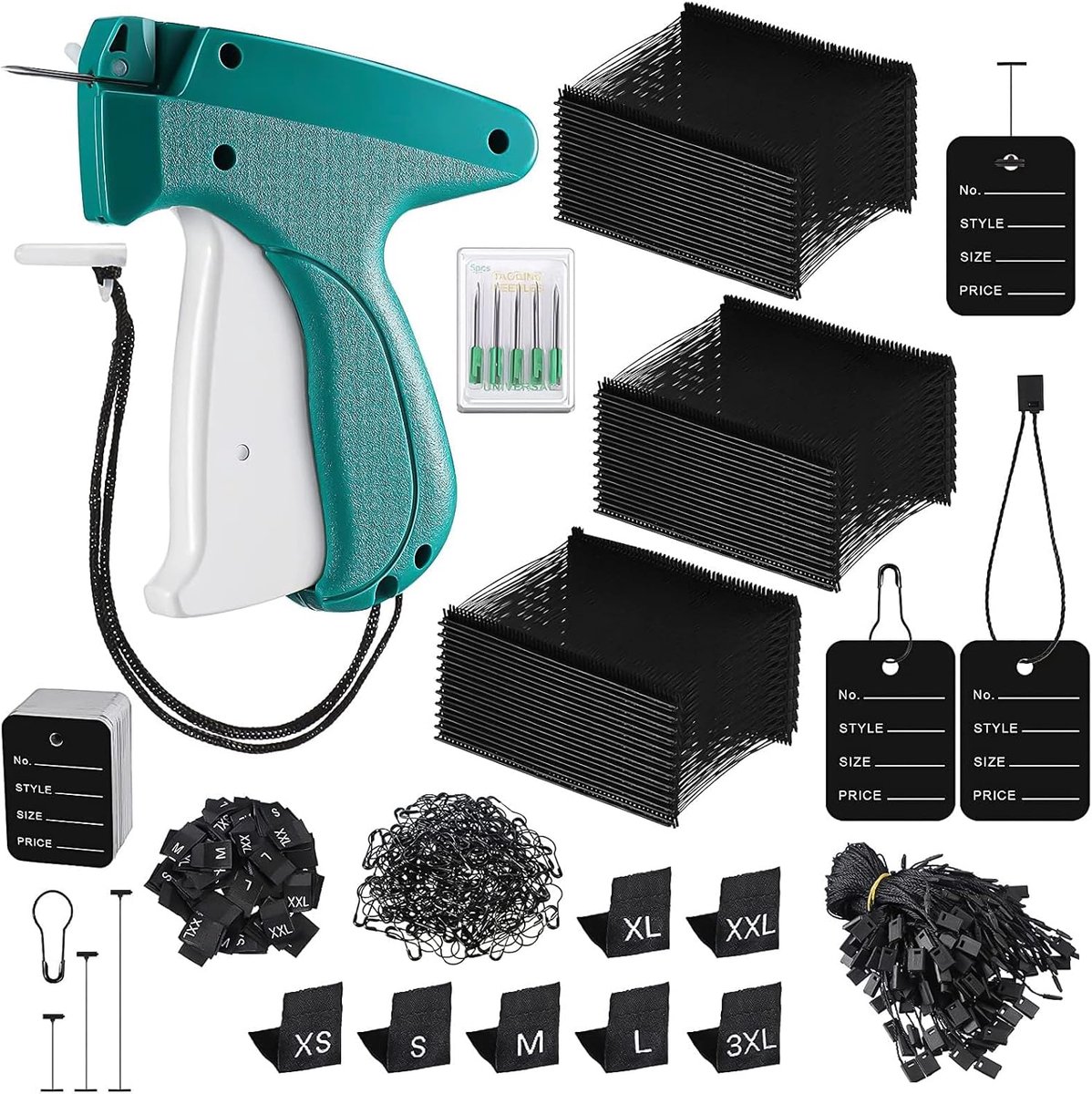 3576 delige tagpistoolkit Tagapplicator met 5 reservenaalden voor het bevestigen van kledinglabels met naalden Standaard plastic weerhaak Standaard plastic weerhaakbevestigingen