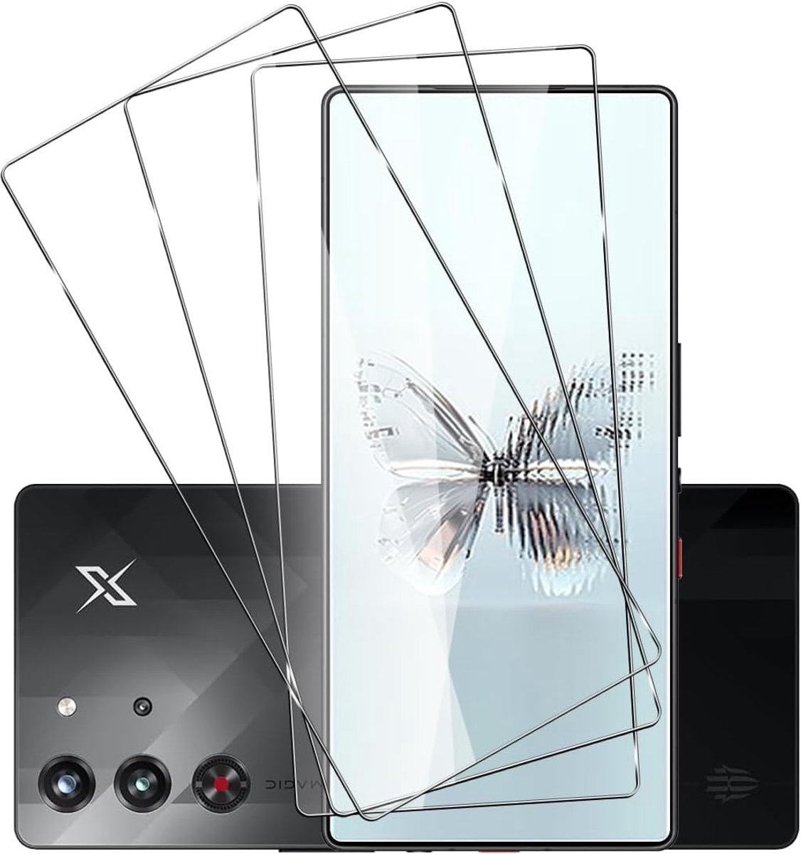 Beschermfolie voor ZTE nubia Red Magic 10 Pro/10 Pro Plus/10S Pro 5G Pantserglas, 3 stuks 9H hardheid folie pantser bescherming glas pantserfolie, krasbestendig bubbelvrij