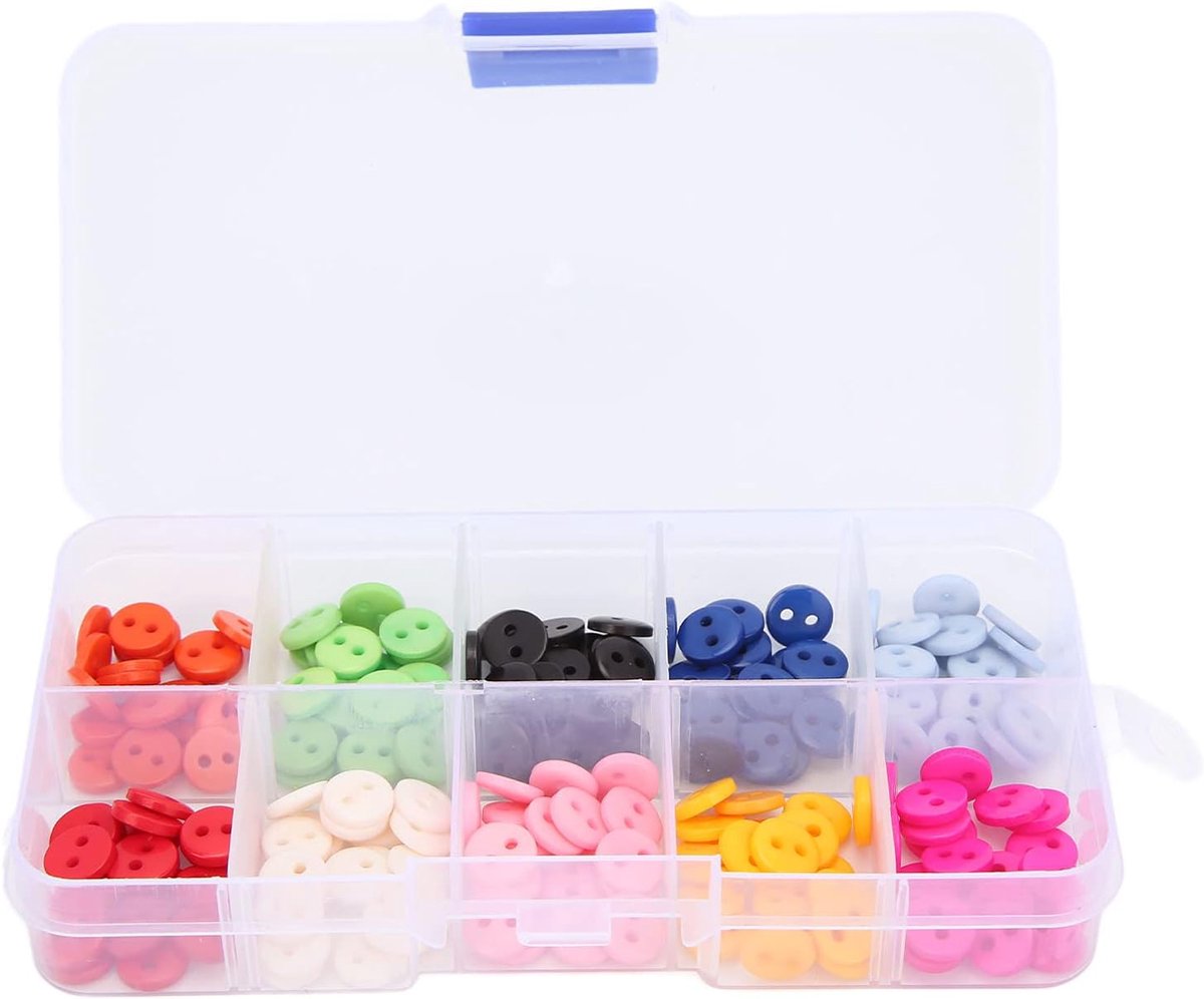 Kleurrijke knoppen hars knoppen 9mm 2-gat kleurrijke kinderkleding decoratie, 200 stuks
