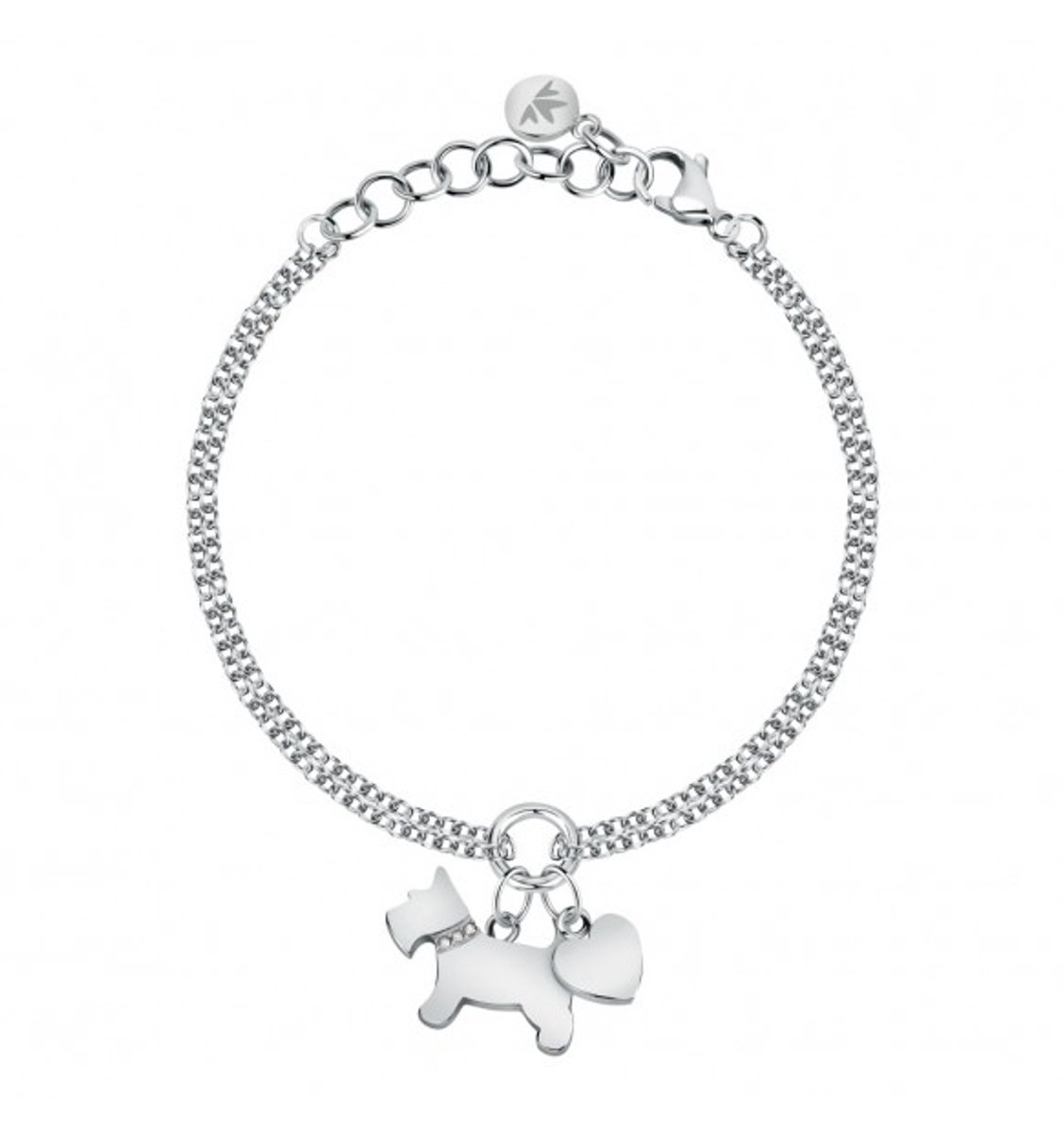 MORELLATO MORELLATO DOUBLE STEEL BRACELET DOG&HEART MASCOTTE SAVL14