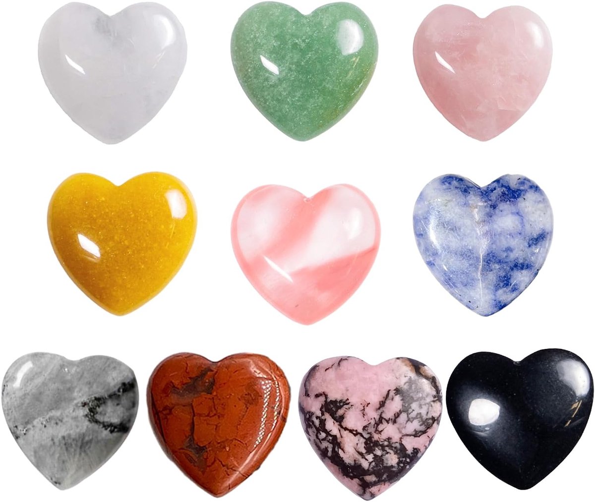 Kristallen edelstenen voor liefhebbers kristallen stenen kristal helende steen geluksbrenger kleurrijke stenen genezing voor meditatie energiebalans balans Valentijnsdag (3 cm)