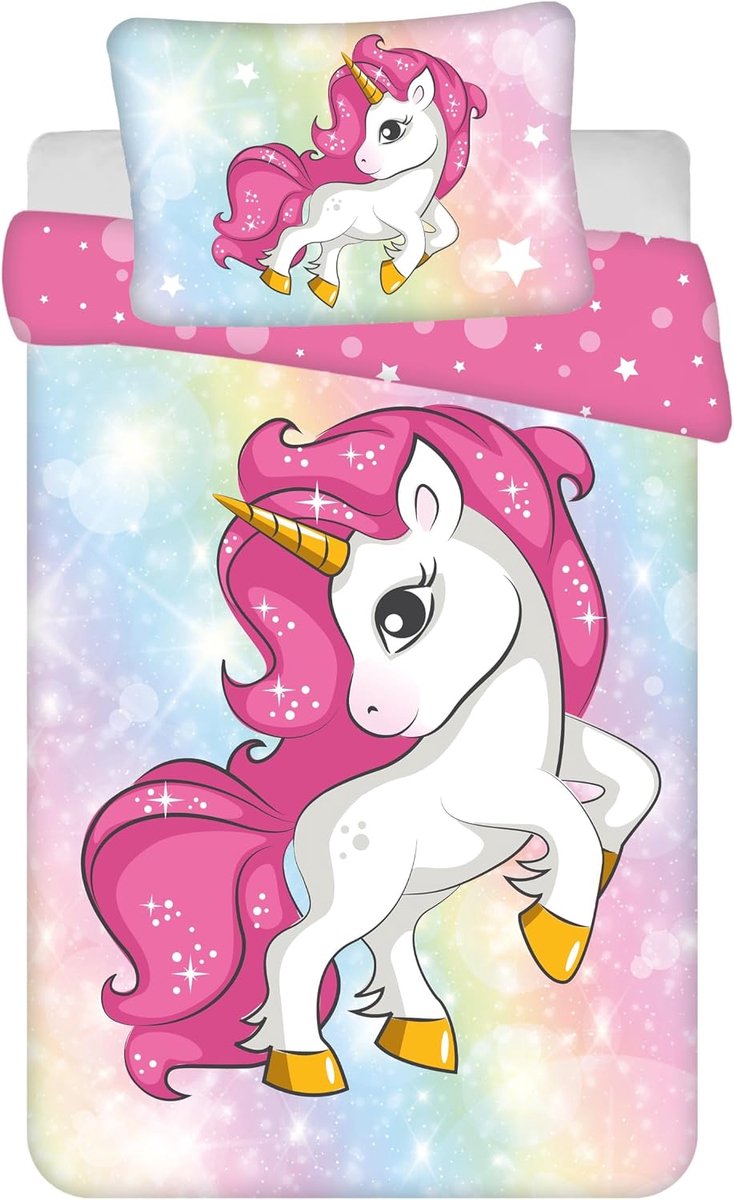 Kinder Beddengoed Bedlakens Bedovertrek 100 x 135 cm 40 x 60 cm 100% Katoen Eenhoord Paard Baby Bedlinnen Meisjes