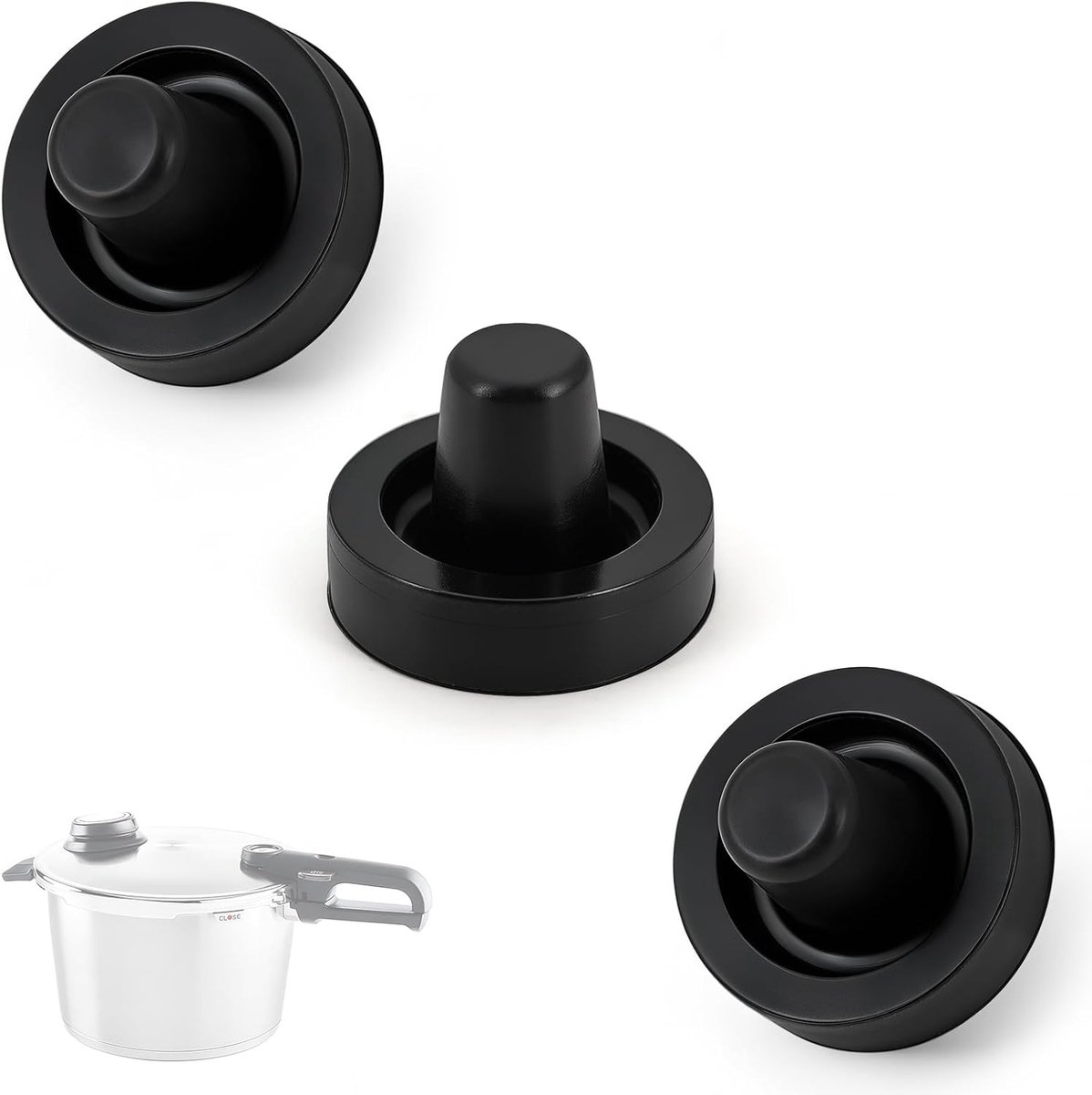 Membraan Voor Fissler Vitavit Premium Comfort Snelkoker, Set van 3 Stuks Zwart 18,5 mm, Onderdeel Voor Ventil, Keuken Kookdrukregeling Accessoire Dagelijks Gebruik