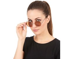 Ronde hippiebril voor volwassenen - Verkleedattribuut - Bruin
