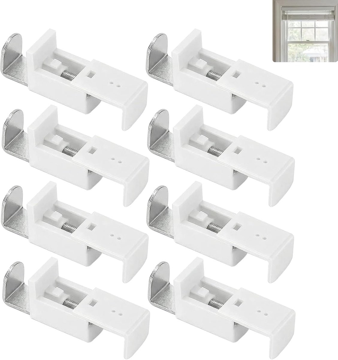 8 stuks bevestigingshouders voor plisségordijnen zonder boren – universele accessoires van metaal voor plisségordijnen en jaloezieën