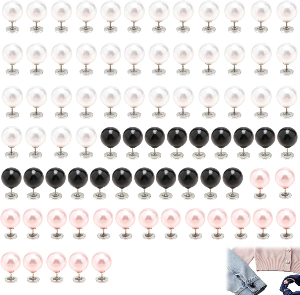 Knopen zonder naaien 80 sets decoratieve knoopspelden herbruikbare kleding pinnen voor shirt jurk trui sjaal verstelbare broche knoppen set