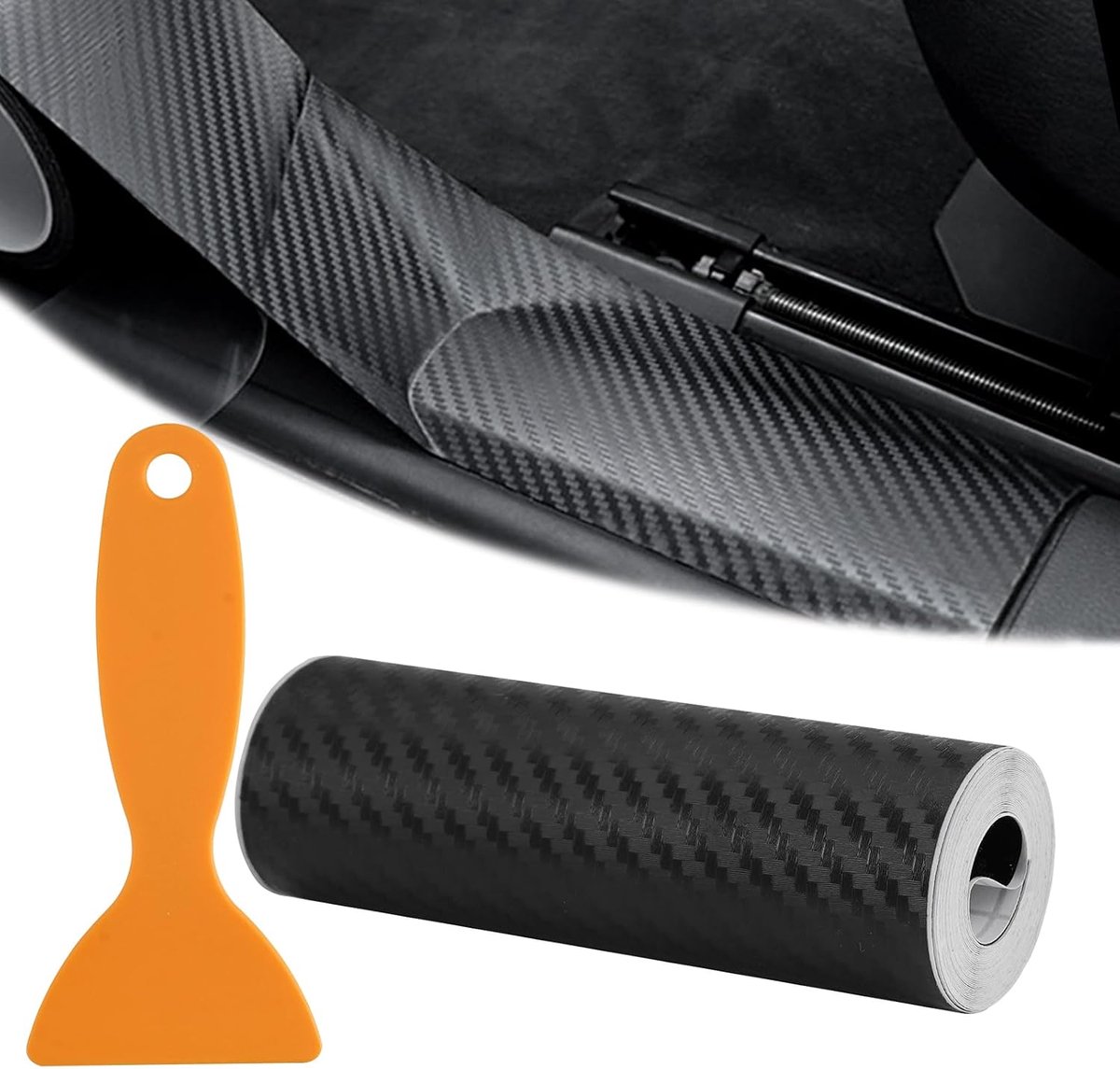 10 x 300 cm Zelfklevende Autofolie Waterdicht Decoratieve Carbonfolie