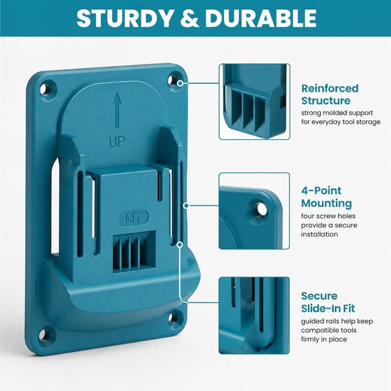 5 stuks accuschroevendraaierhouder, wandhouder, accuhouder, wandhouder, gereedschapshouder voor Makita 18 V accuschroevendraaiers en elektrisch gereedschap, werkplaats, garage, organizer — afbeelding 5