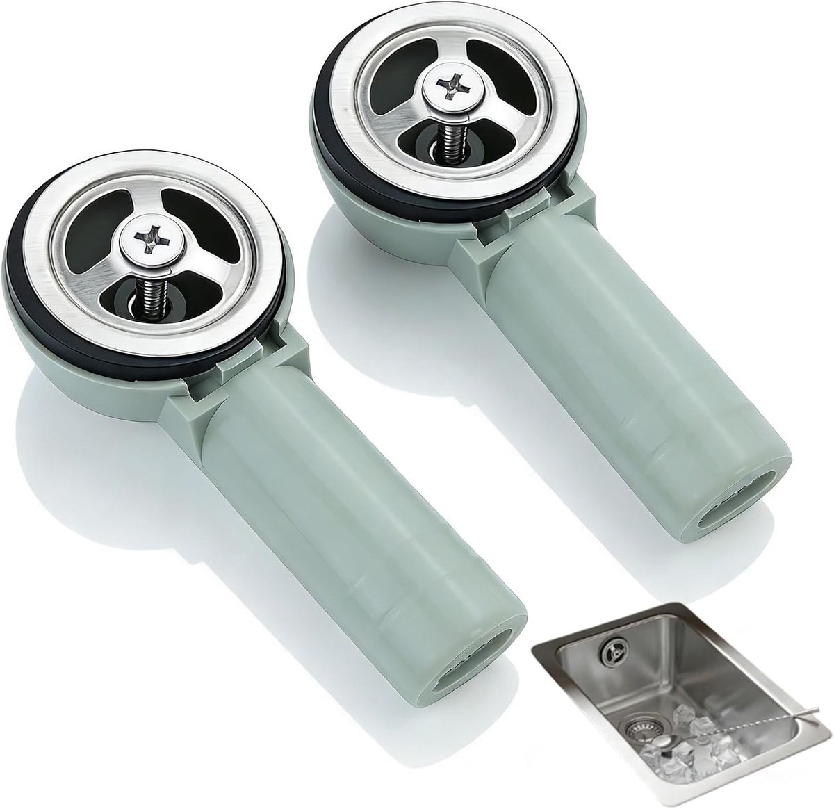 2 stuks ronde interface voor overvolle wastafel, overloopkop, 41 x 41 mm, reparatieaccessoires voor gootsteen en wastafel