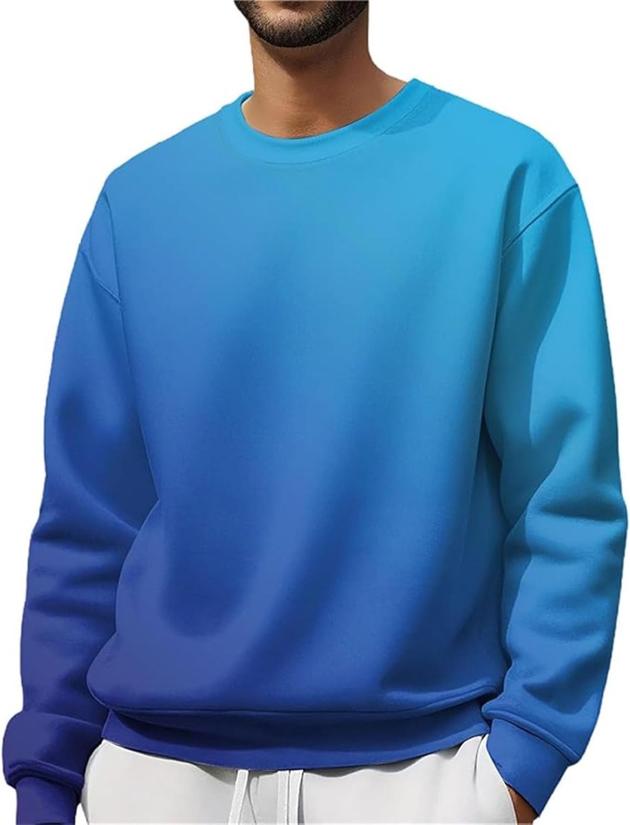 Mouwloos sweatshirt met capuchon voor heren, kleurverloopprint, casual en modieus, grote maat, sportieve stijl