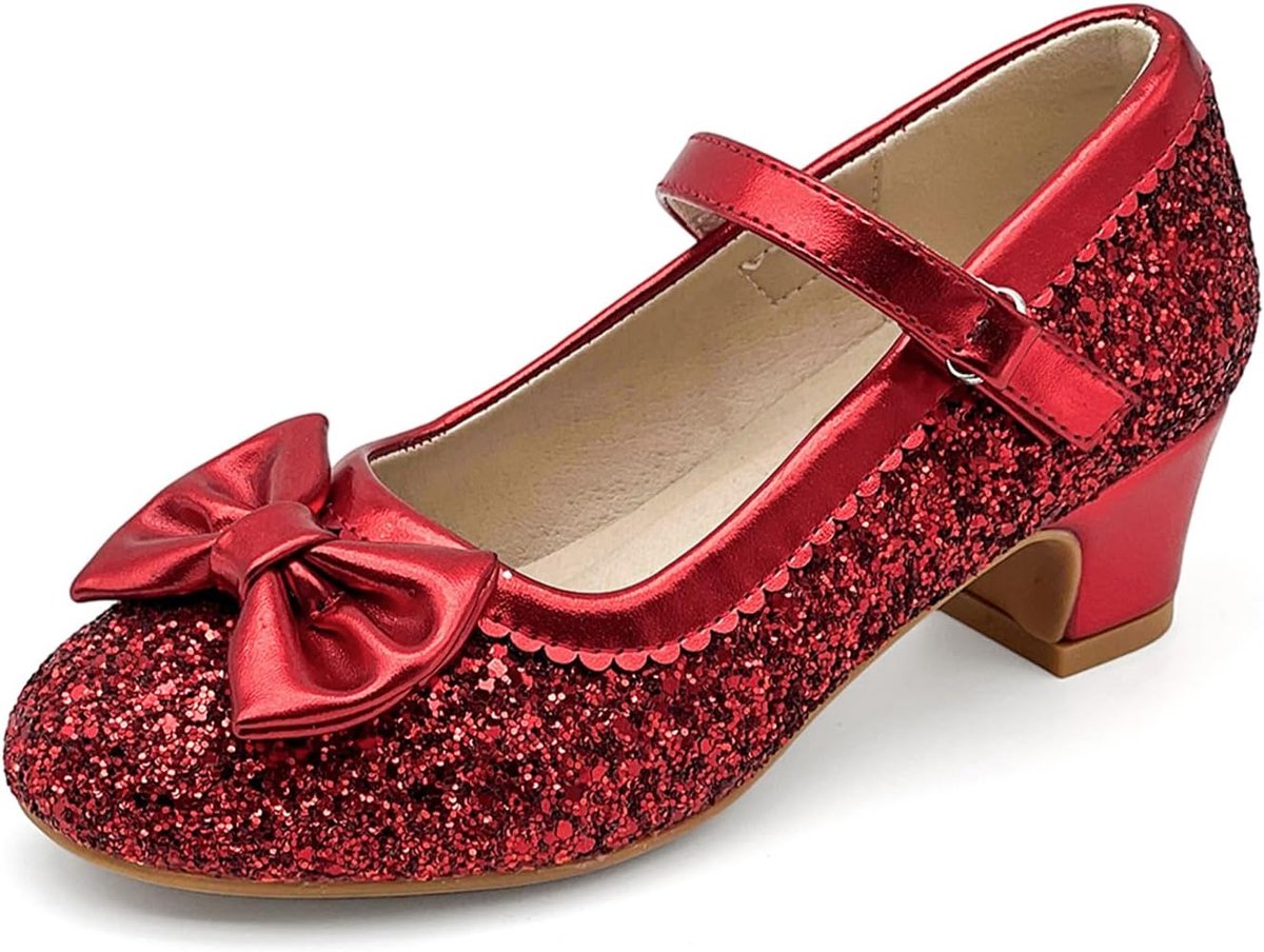 Schoenen voor meisjes, Mary Jane, schoenen met hak met pailletten, dansschoenen voor kinderen, voor feestjes, cosplay, verjaardag, ceremonie, bruiloft, glanzende schoenen