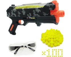 100 rondes blasterpistool met beschermende bril, compatibel met Nerf Hyper Rounds darts, eenvoudig herladen, geschikt voor maximaal 50 ronden