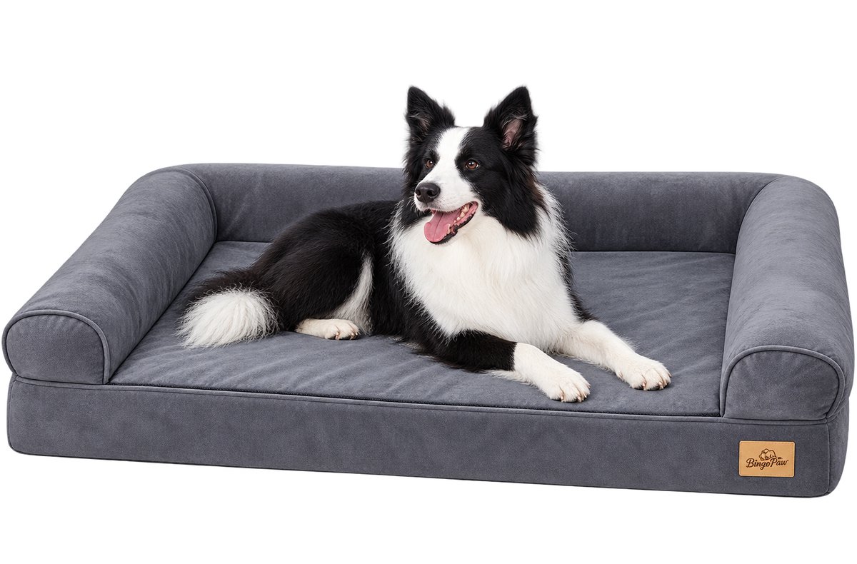 Marqs Orthopedisch hondenkussen - Orthopedisch hondenmand - Hondenbed - Grijs - 100 x 75 cm - Honden 25-40 kg - Wasbare hoes
