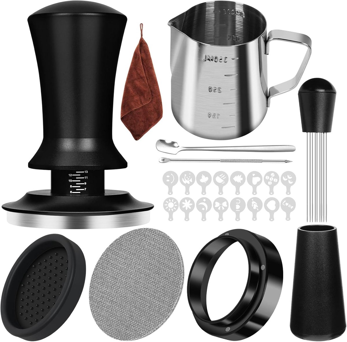 Koffiestamper 58 mm set, 25-delige Barista accessoireset met