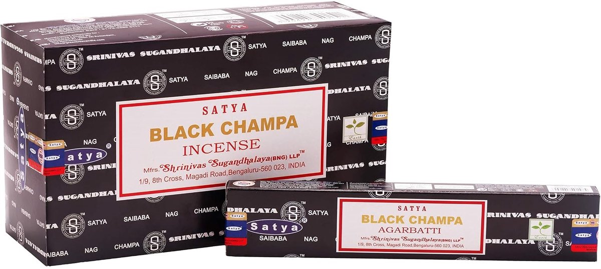 Nag champa Wierook Satya Red Champa (15 gr) Zwart