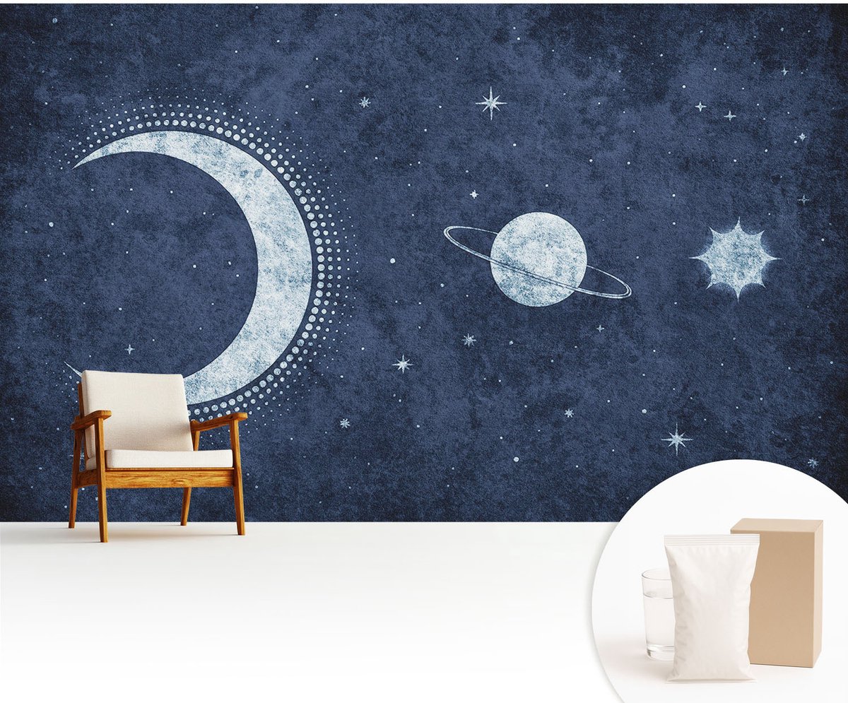 Wallfluent Fotobehang - Marine Vliesbehang - 416x254 cm - Stermotief Fotobehang Vlies - Woonkamer behang Kosmos - Muurschildering - Woonkamer behang