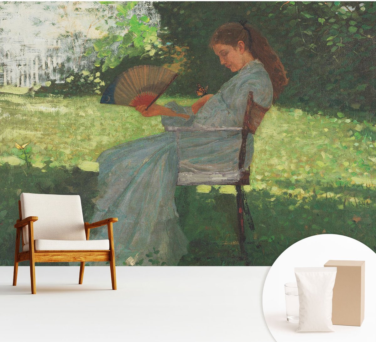 Wallfluent Fotobehang - Groente Vliesbehang - 312x219 cm - Zomerharmonie Fotobehang Vlies - Woonkamer behang Landschappen - Muurschildering - Woonkamer behang
