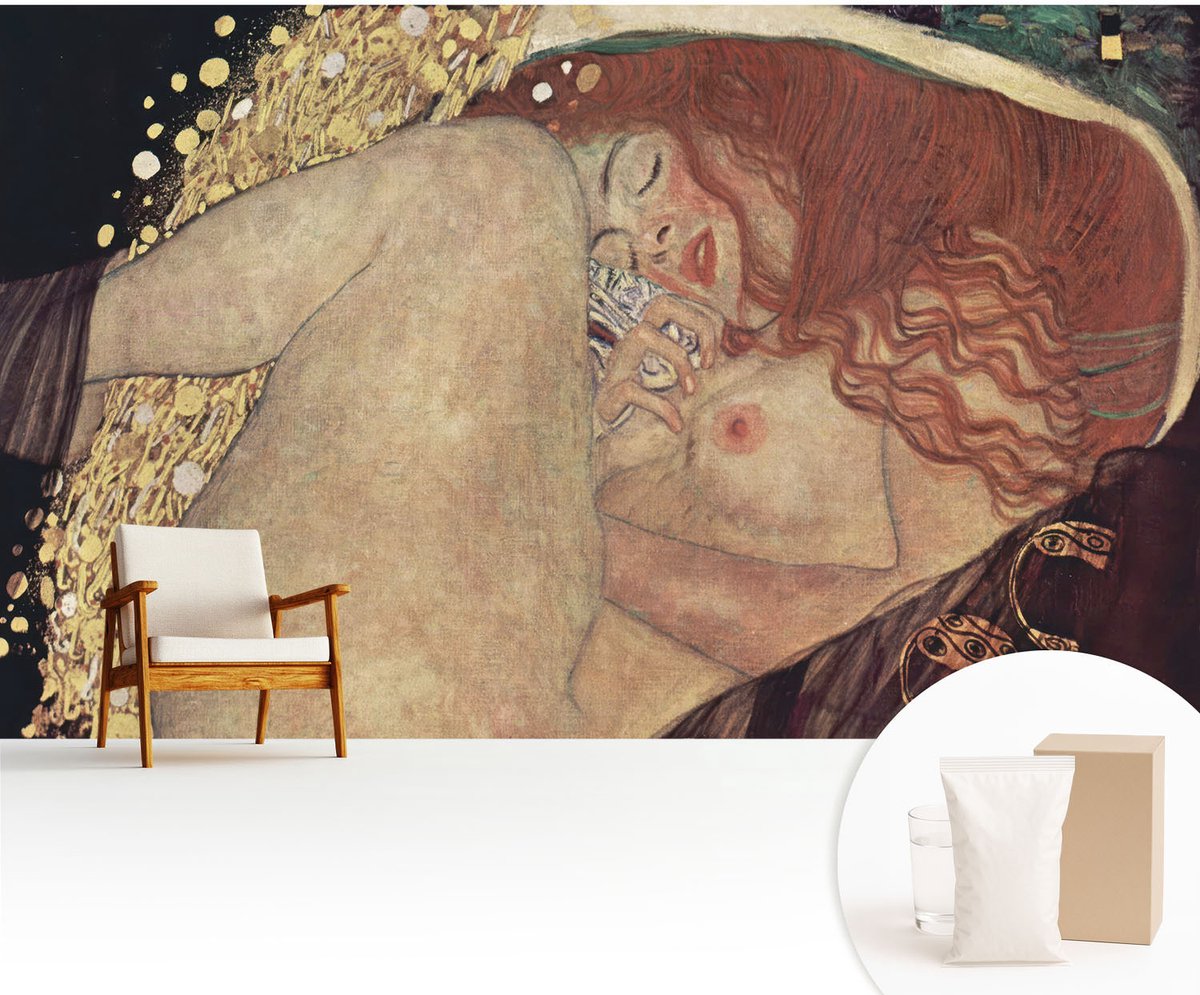 Wallfluent Fotobehang - Bruin Vliesbehang - 416x254 cm - Sensuele Handeling Fotobehang Vlies - Hal behang Deel - Muurschildering - Hal behang