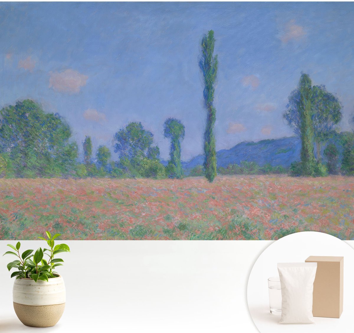 Wallfluent Fotobehang - Blauw Vliesbehang - 104x70 cm - De Charme Van De Natuur Muurschildering - Gang behang Landschappen - Fotobehang Vlies - Gang behang