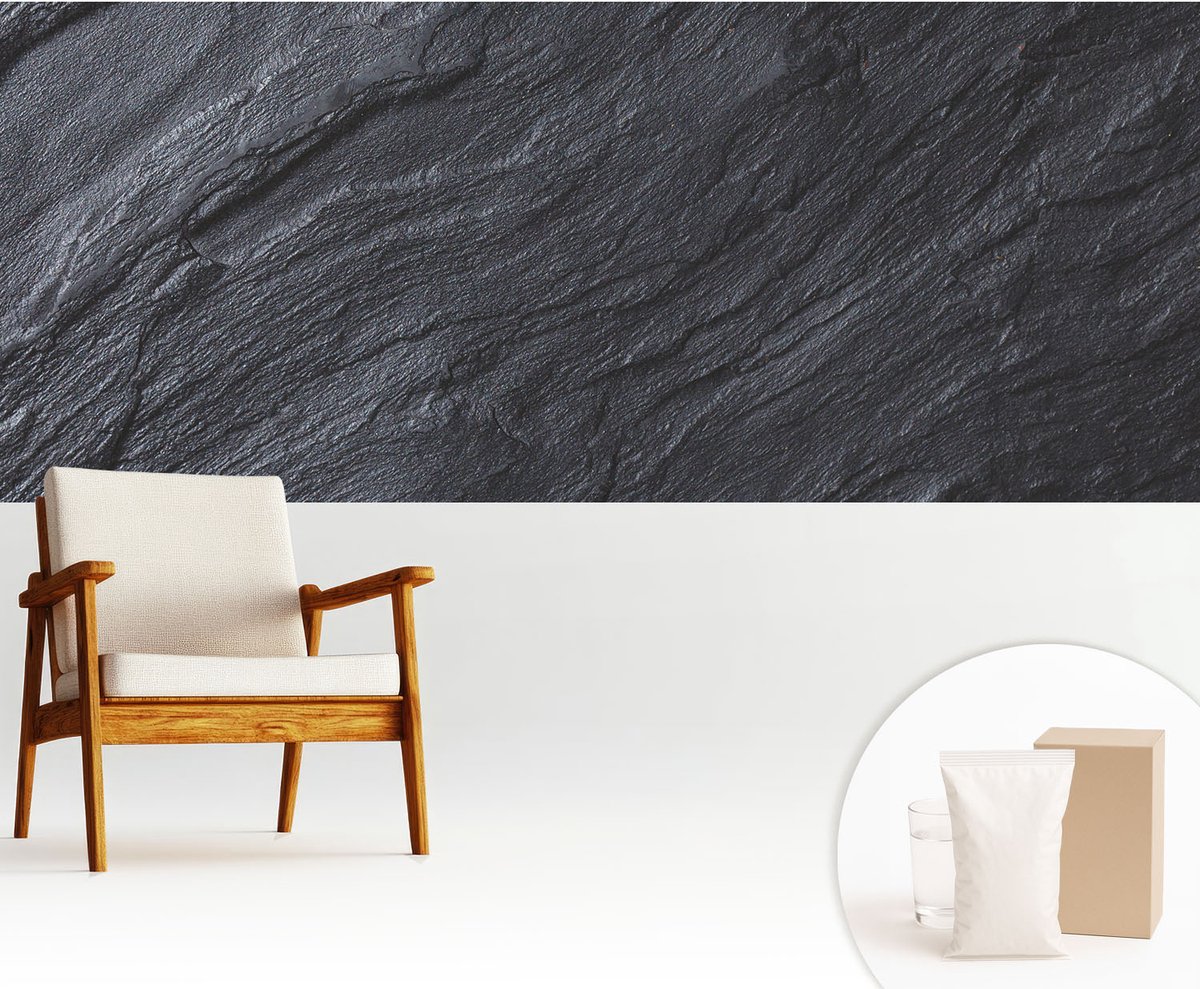 Wallfluent Fotobehang - Grijs Vliesbehang - 250x104 cm - Stenen Constructie Muurschildering - Slaapkamer behang Texturen - Fotobehang Vlies - Slaapkamer behang
