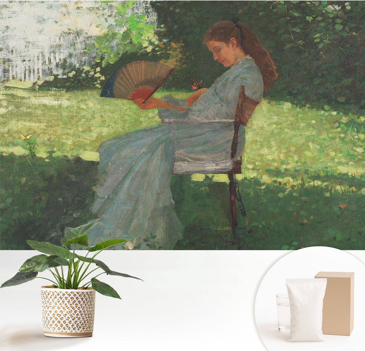 Wallfluent Fotobehang - Groente Vliesbehang - 152x104 cm - Zomerharmonie Fotobehang Vlies - Woonkamer behang Landschappen - Muurschildering - Woonkamer behang