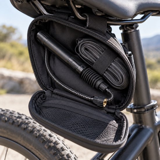 Dual-Action Handpomp met 4 Adapters - Fietspomp en Ballenpomp - Zwart — afbeelding 2