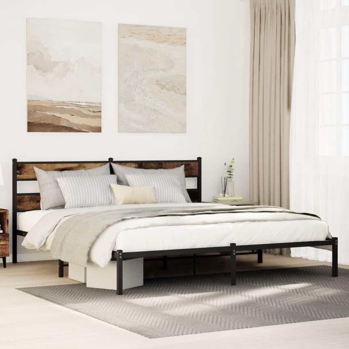 Ijzeren design met hoofdbord Tijdloos klassiek model 193x203 cm
