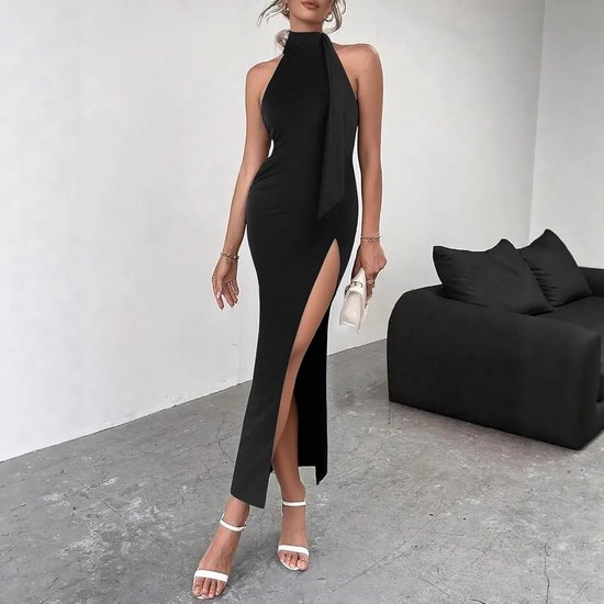 Jurk voor dames, sexy, mouwloos, nauwsluitend, maxi-jurk, elegant, rugvrij, jurk met split, zomer, bodycon, slim casual, cocktailjurk, avondjurken, ceremonie — afbeelding 2