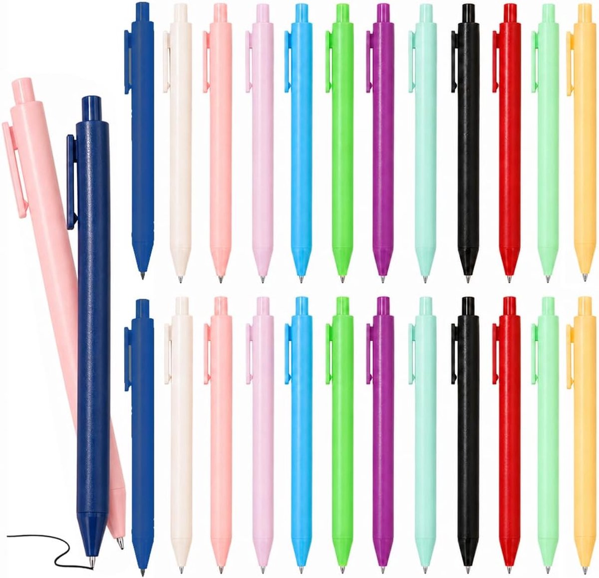 Balpennen met drukbalpen, praktische balpen in praktische set, ideale schrijfpennen voor kantoor en school