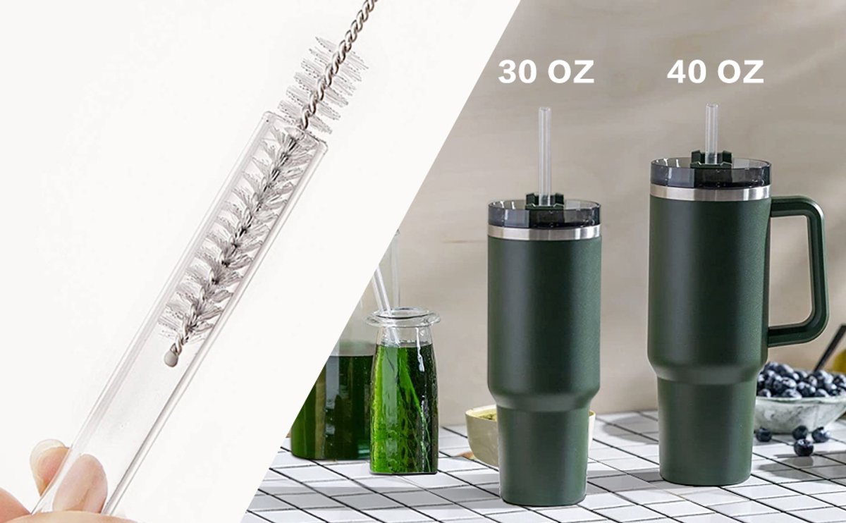 Set van 6 vervangende rietjes voor Stanley Adventure Quencher 40oz/30oz bekers; de rietjes worden geleverd met een schoonmaakborstel voor gebruik met Stanley-accessoires. – foto 5