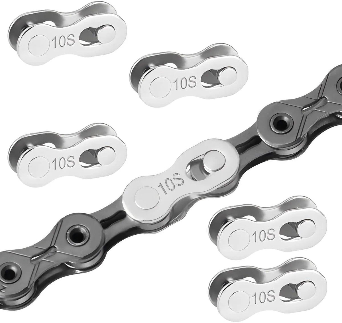 Fietskettingslot 10-voudig - Warmtebehandeld staal - Inclusief montagehulp - Voor snelle kettingreparaties - ShopVlot