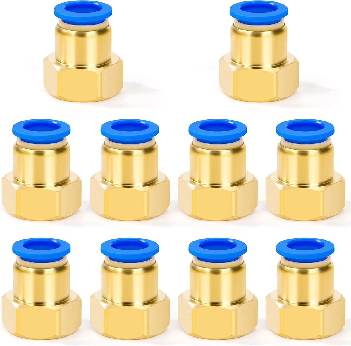Messing persluchtsnelkoppeling 6 mm x 1/2 inch BSP - rechte koppeling - robuust en lekvrij - ShopVlot