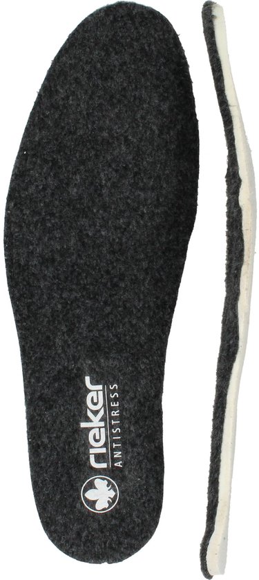 Inlegzolen van Rieker, grijs met zwart en met 'antistress' logo.