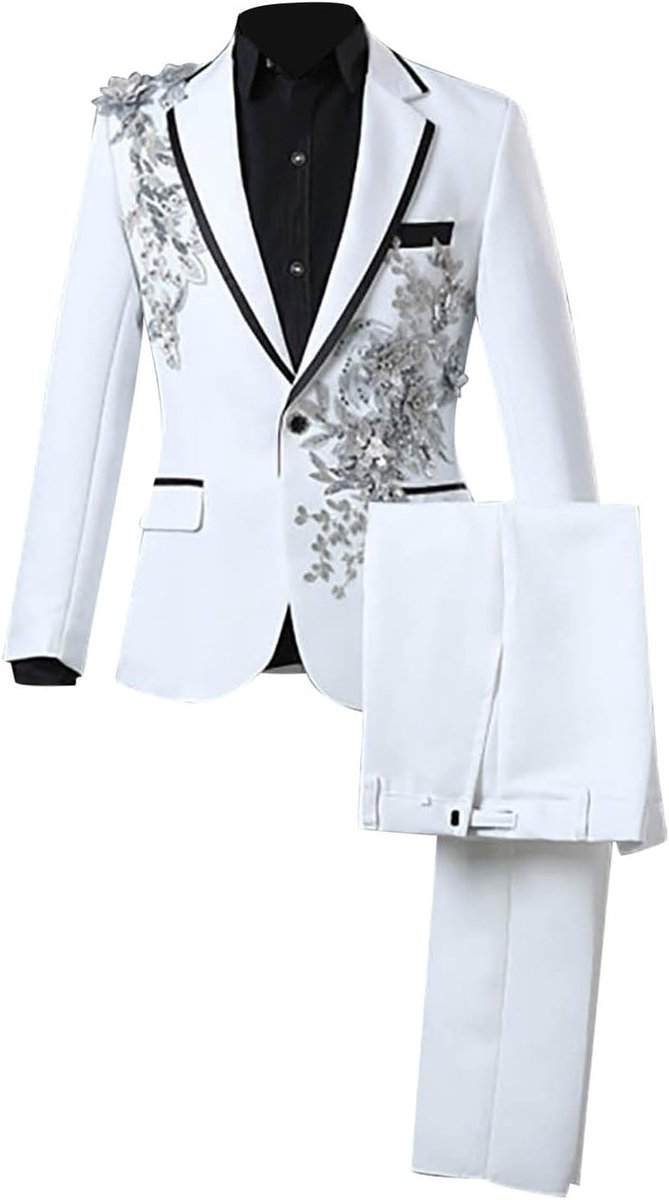 Smokingset voor heren met ingewikkelde patronen, avondkleding voor